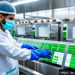 식품위생사 실무에서 자주 쓰는 기술 - A modern food production facility in the Middle East with a diverse team of workers wearing clean pr...