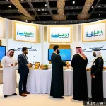 식품위생사 취업 네트워크 활용법 - A professional networking event focused on food safety in a modern conference hall in Riyadh, Saudi ...